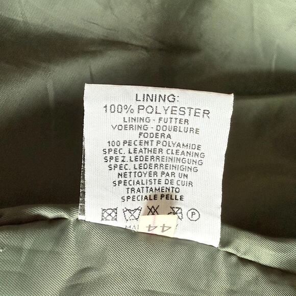 Italian Green Leather Blazer Jacket Women’s EU 44 US 6 - 8) Coat Lined - Picture 10 of 10